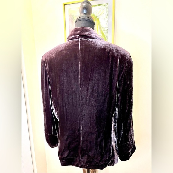 Spencer Jeremy velour maroon blazer, covered buttons, tailored pockets, lined 💜 - Picture 4 of 11